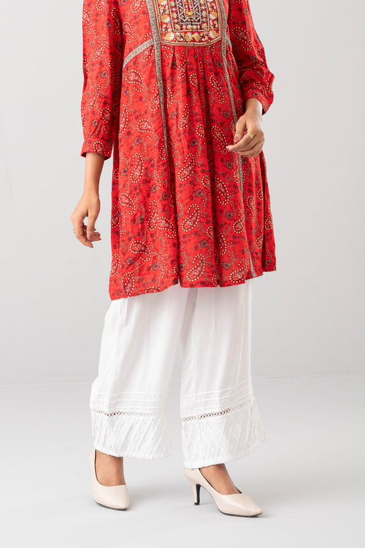 Smart Fit Pintuck-Detailed Palazzo - Mystika