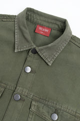 Regular Fit Canvas Overdyed Shacket