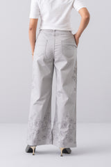 Wide-Leg Fashion Twill Trouser