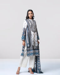 Smart Fit Embroidered Two-Piece Lawn with Silk Dupatta