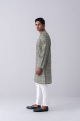 Slim Fit Ajrakh Printed Cotton Panjabi