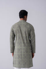Slim Fit Ajrakh Printed Cotton Panjabi