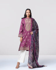 Smart Fit Printed Two-Piece Lawn with Silk Dupatta