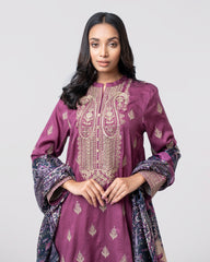 Smart Fit Printed Two-Piece Lawn with Silk Dupatta