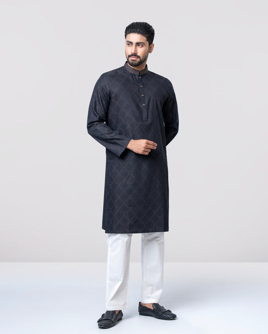 Regular Fit Embroidered Semi-Formal Panjabi