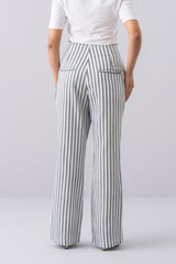 Wide-Leg Textured Stripe Pant