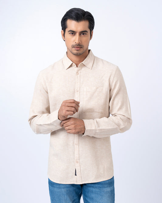 Regular Fit Solid Casual Shirt