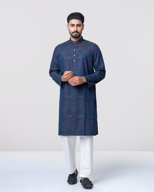 Regular Fit Embroidered Semi-Formal Panjabi