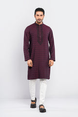 Regular Fit Semi-Formal Jacquard Panjabi