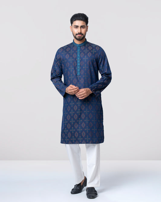 Regular Fit Embroidered Semi-Formal Panjabi