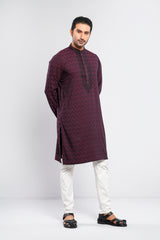 Regular Fit Semi-Formal Jacquard Panjabi