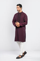 Regular Fit Semi-Formal Jacquard Panjabi