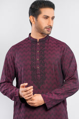Regular Fit Semi-Formal Jacquard Panjabi