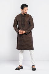 Regular Fit Semi-Formal Jacquard Panjabi