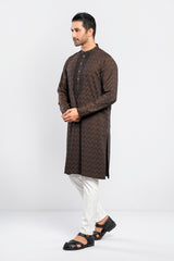 Regular Fit Semi-Formal Jacquard Panjabi