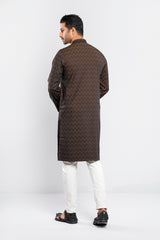 Regular Fit Semi-Formal Jacquard Panjabi
