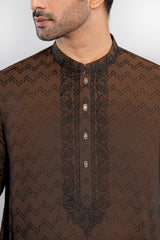 Regular Fit Semi-Formal Jacquard Panjabi
