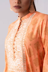 Mid-Length Embroidered Smart Fit Ethnic Kurta