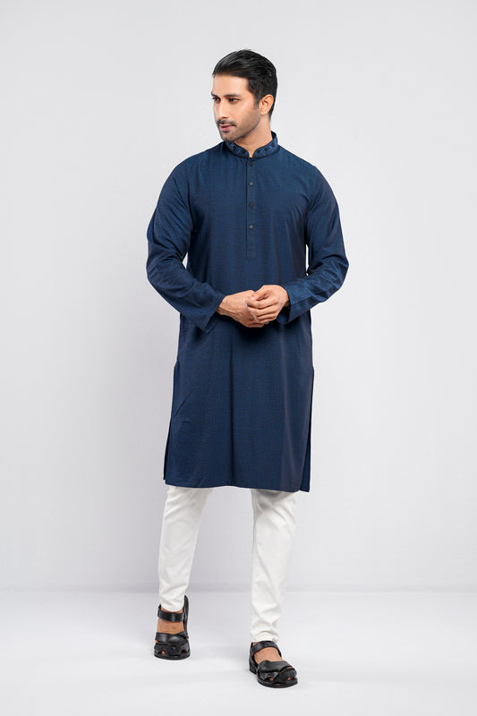 Regular Fit Semi-Formal Jacquard Panjabi