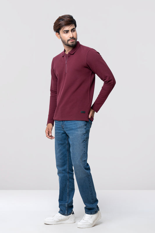 Regular Fit Cotton Double Pique Polo Shirt