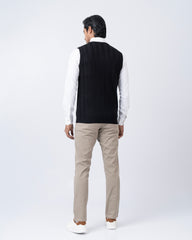 Regular Fit Solid Sweater Vest