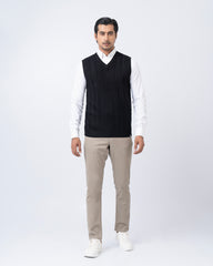 Regular Fit Solid Sweater Vest