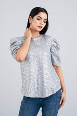 Sequin-Embroidered Fashion Top - Bling