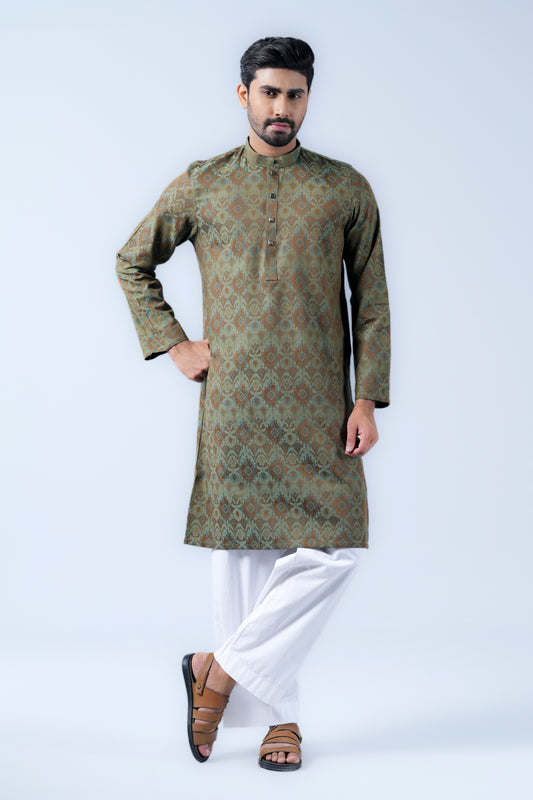 Regular Fit Cotton Semi-Formal Panjabi