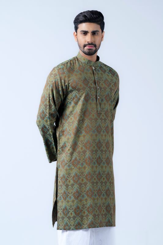 Regular Fit Cotton Semi-Formal Panjabi