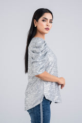 Sequin-Embroidered Fashion Top - Bling