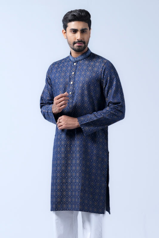 Regular Fit Cotton Semi-Formal Panjabi