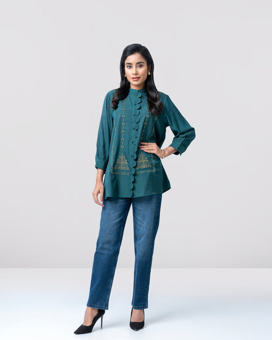 Relaxed Fit Embroidered Fashion Top
