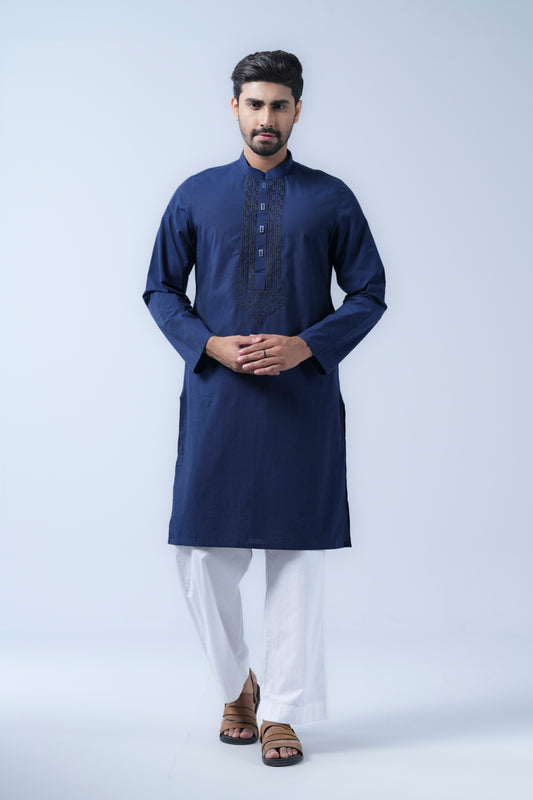Regular Fit Cotton Semi-Formal Panjabi