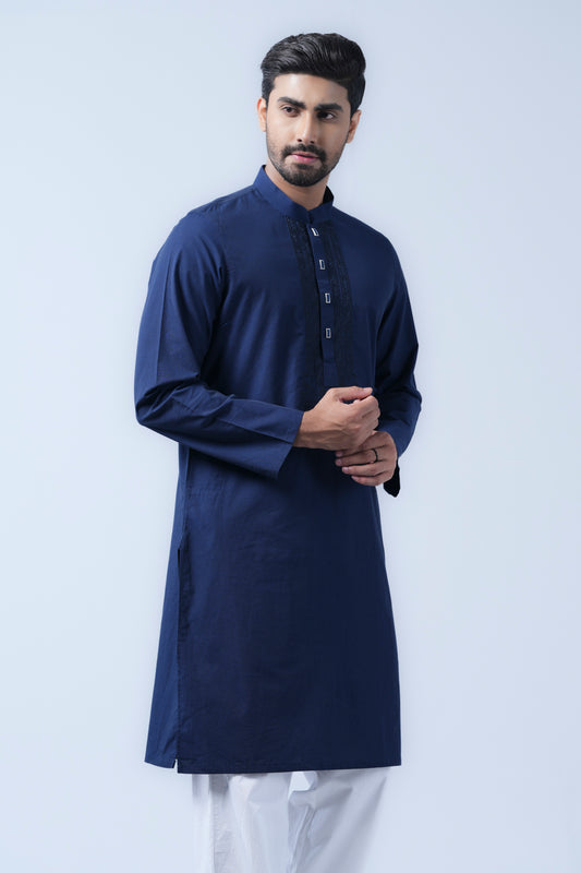 Regular Fit Cotton Semi-Formal Panjabi