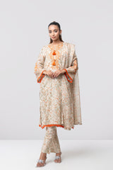 Smart Fit Digital Printed Three-Piece Lawn with Chiffon Dupatta