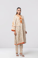 Smart Fit Digital Printed Three-Piece Lawn with Chiffon Dupatta