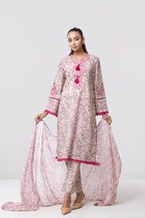 Smart Fit Digital Printed Three-Piece Lawn with Chiffon Dupatta