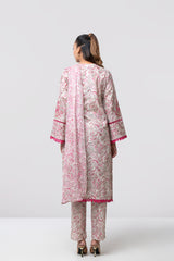 Smart Fit Printed Three-Piece Lawn with Chiffon Dupatta