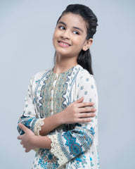 Princess Embroidered Three-Piece Lawn with Chiffon Dupatta (6-8 Years)