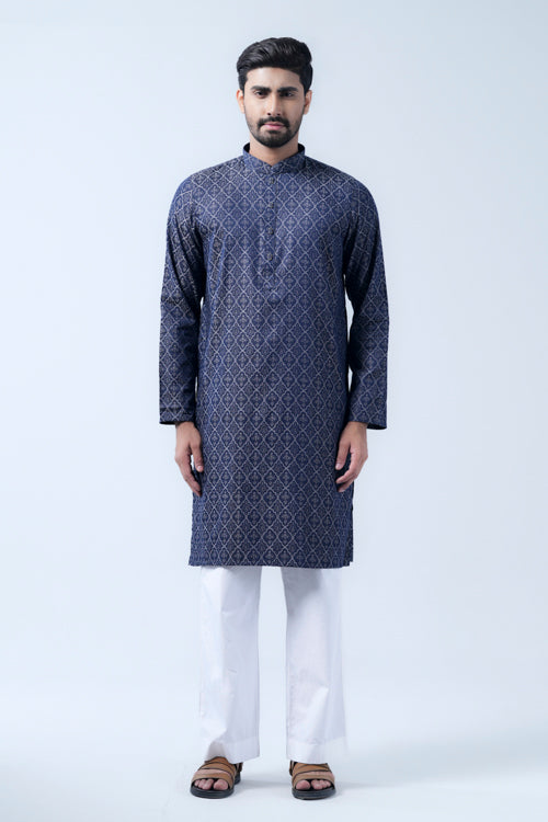 Regular Fit Cotton Semi-Formal Panjabi