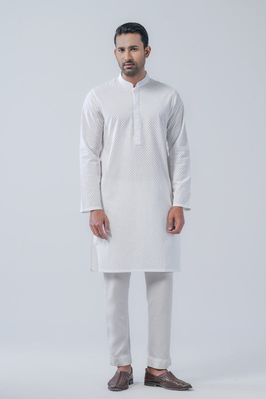 Regular Fit Cotton Semi-Formal Panjabi