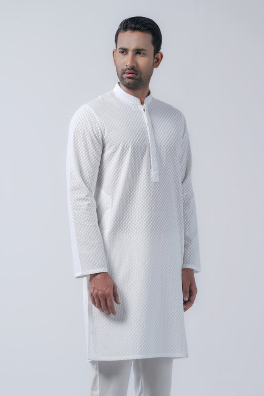 Regular Fit Cotton Semi-Formal Panjabi