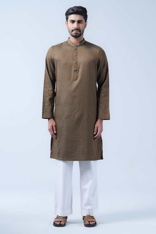 Regular Fit Cotton Semi-Formal Panjabi