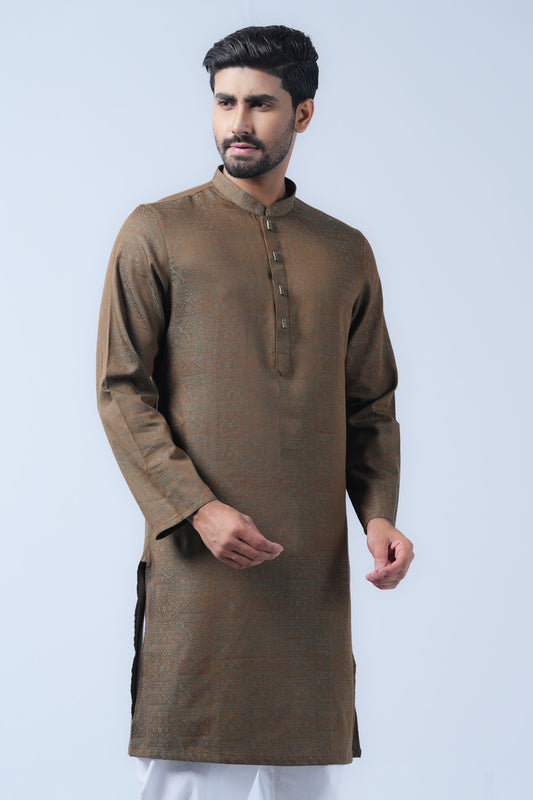 Regular Fit Cotton Semi-Formal Panjabi