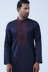 Slim Fit Two-Tone Fabric Semi-Formal Panjabi