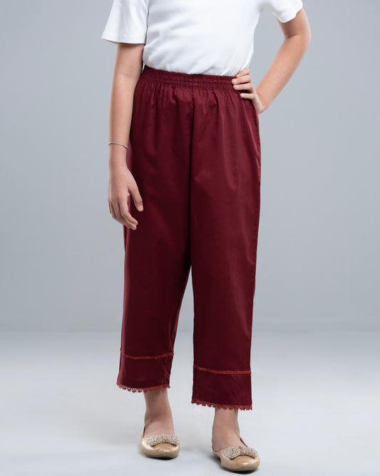 Girls' Lace-Trimmed Casual Palazzo (2-4 Years)