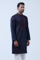 Slim Fit Two-Tone Fabric Semi-Formal Panjabi