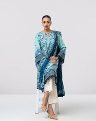 Smart Fit Printed Two-Piece Lawn with Silk Dupatta