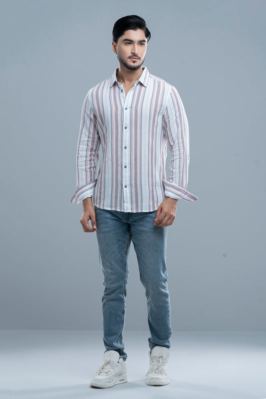 Slim Fit Striped Casual Shirt