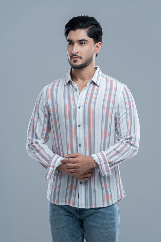 Slim Fit Striped Casual Shirt